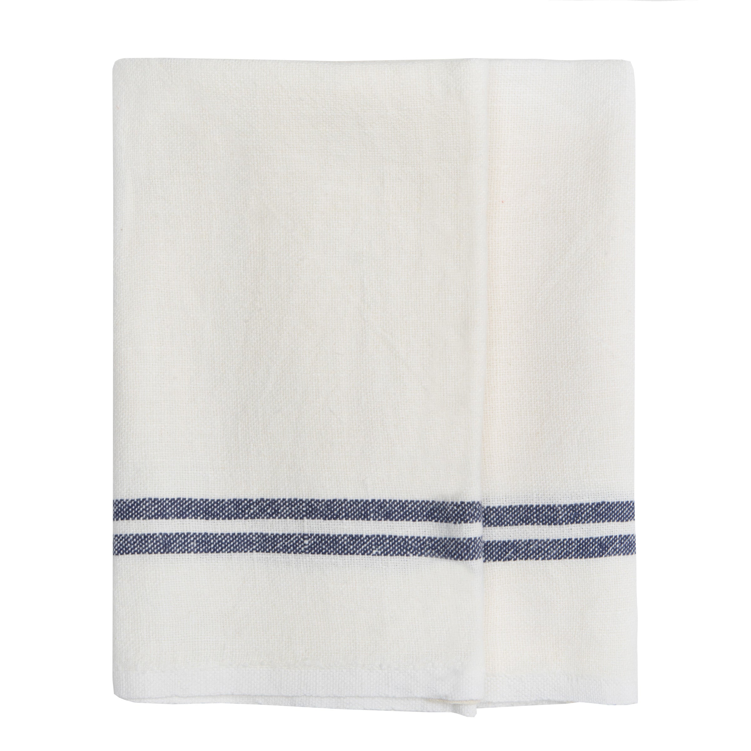 Japanese Linen Kitchen Towel, grey thin white stripe