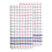 Bistro Tea Towel 20x30 - Blue & Red - Set of 2