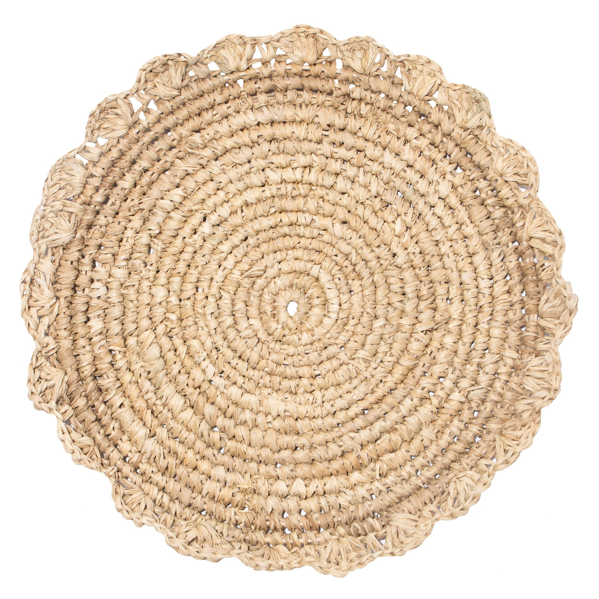 Blossom Natural Round Placemat Flower 38cm - Set of 4