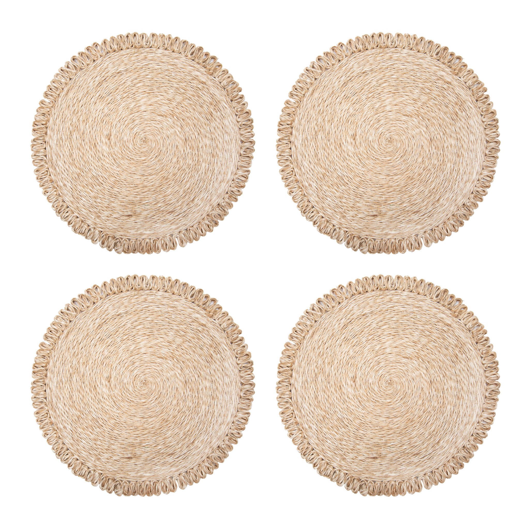 Loopy Abaca 15" Round Placemat - Set of 4