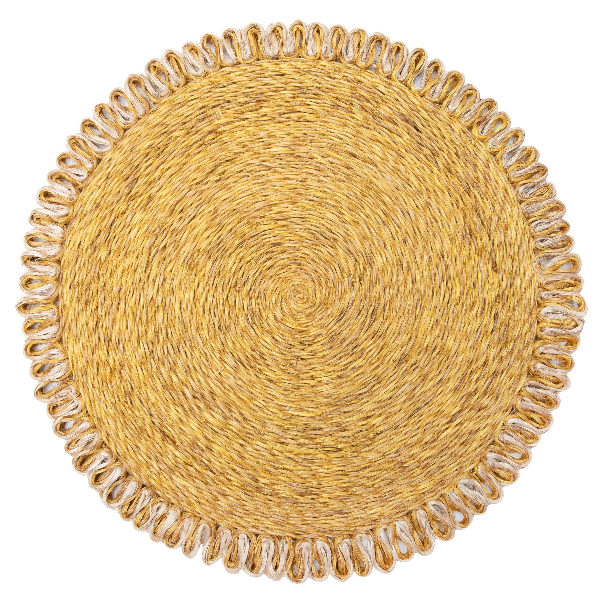 Loopy Abaca 15" Round Placemat - Set of 4