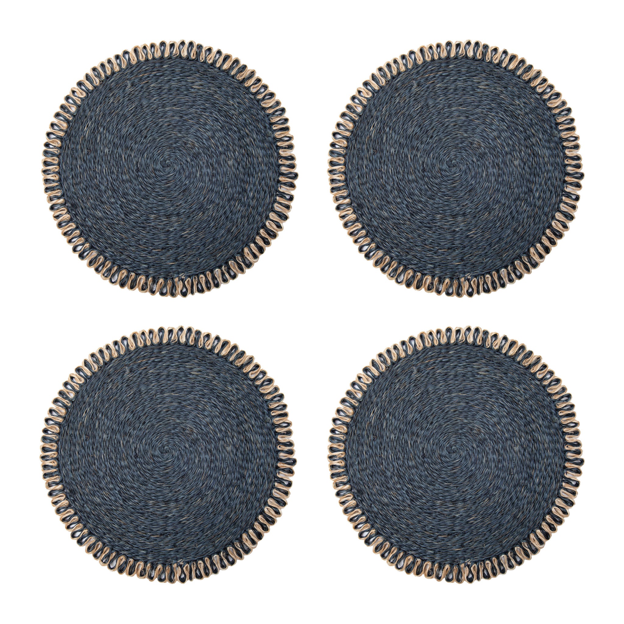 Loopy Abaca 15" Round Placemat - Set of 4