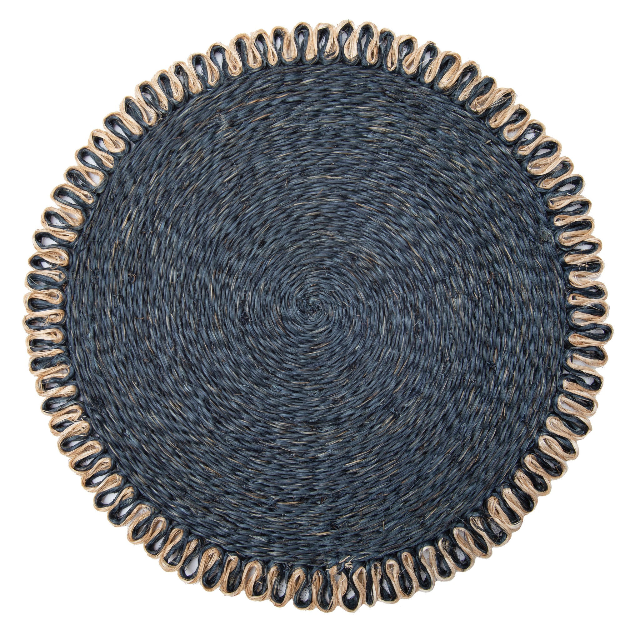 Loopy Abaca 15" Round Placemat - Set of 4