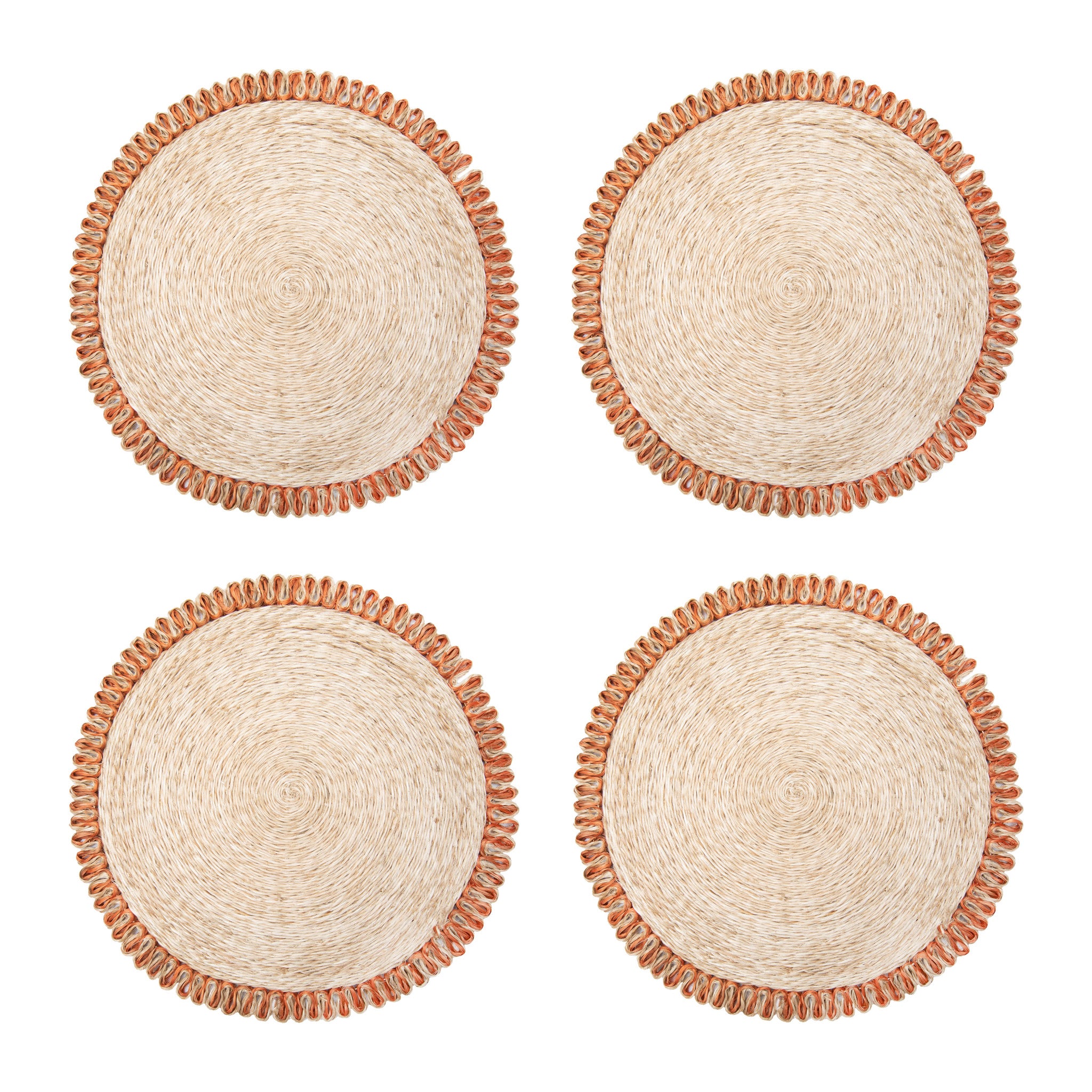 Loopy Abaca 15" Round Placemat - Set of 4