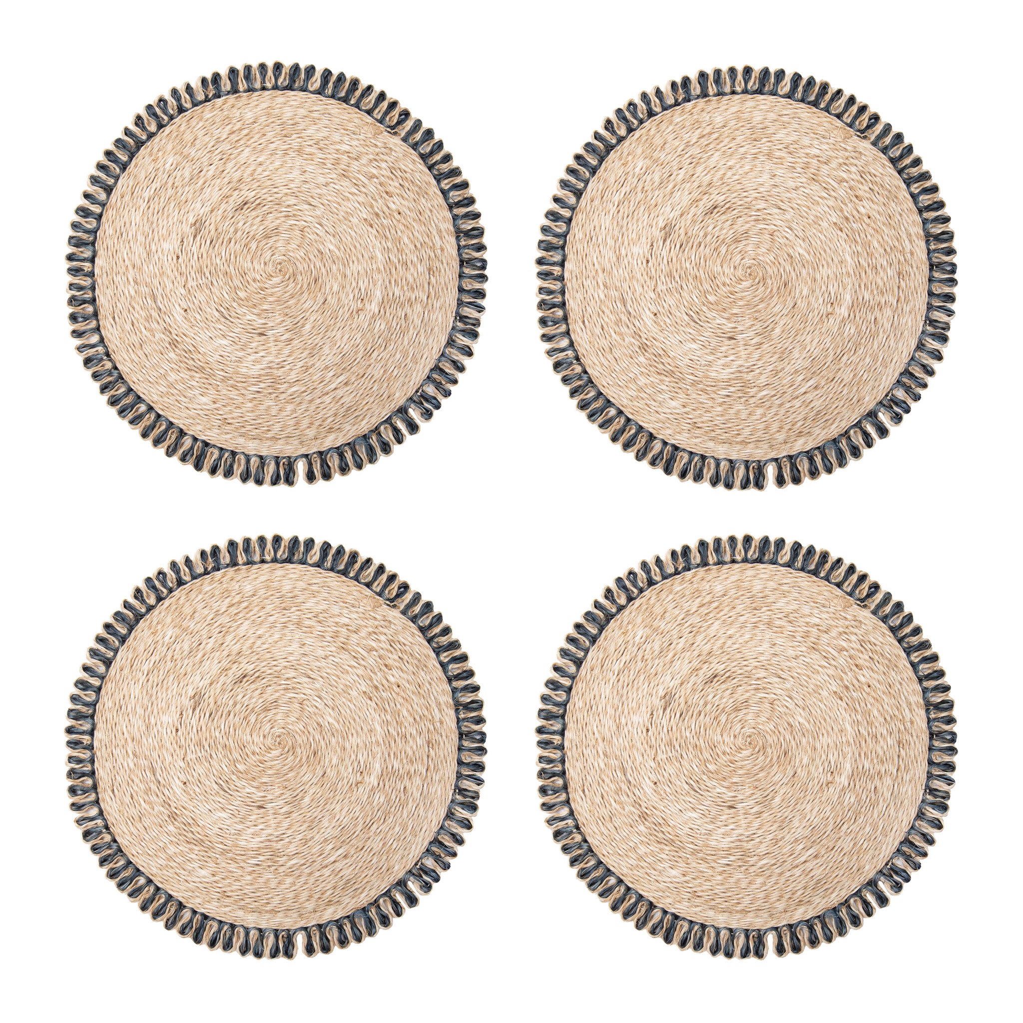 Loopy Abaca 15" Round Placemat - Set of 4