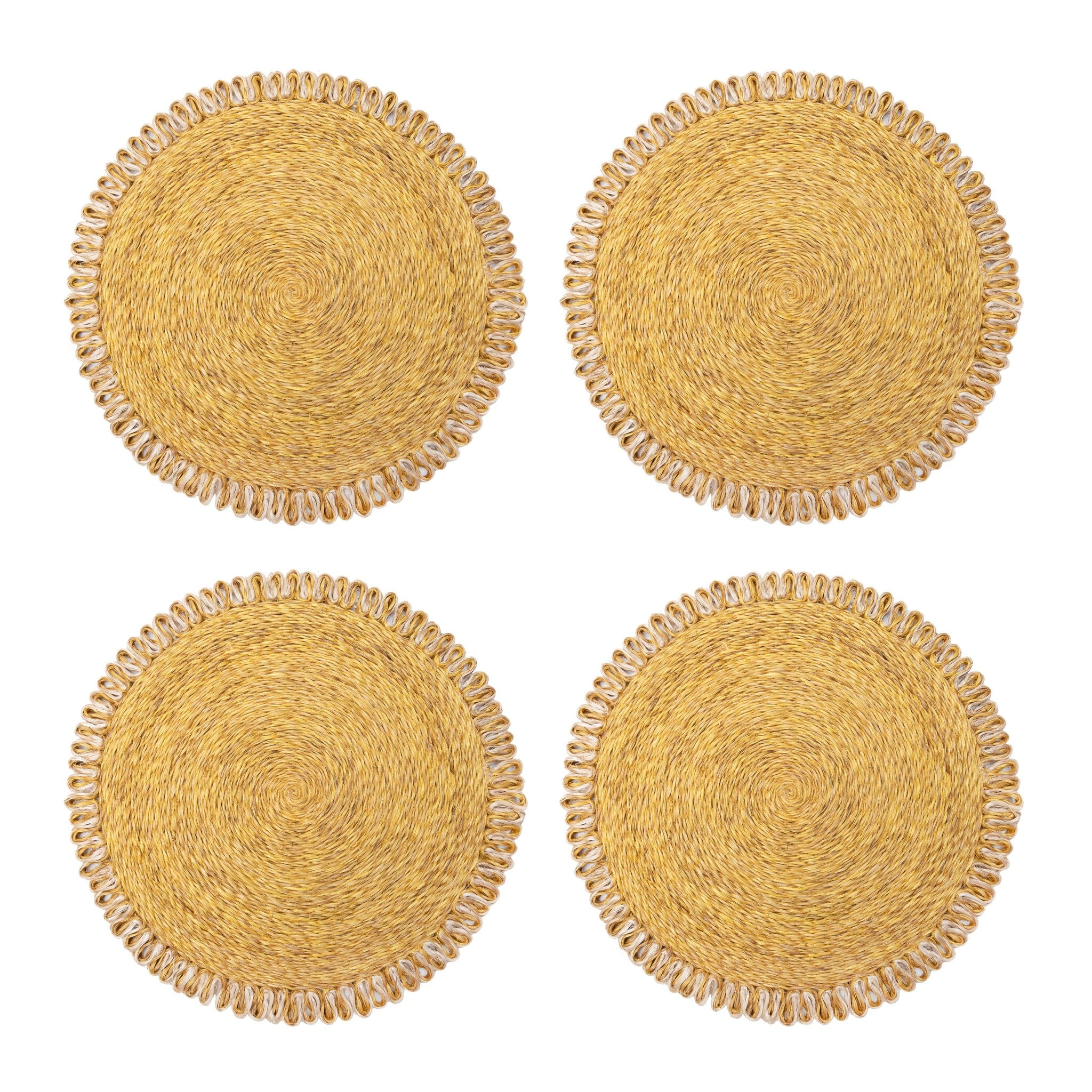 Loopy Abaca 15" Round Placemat - Set of 4