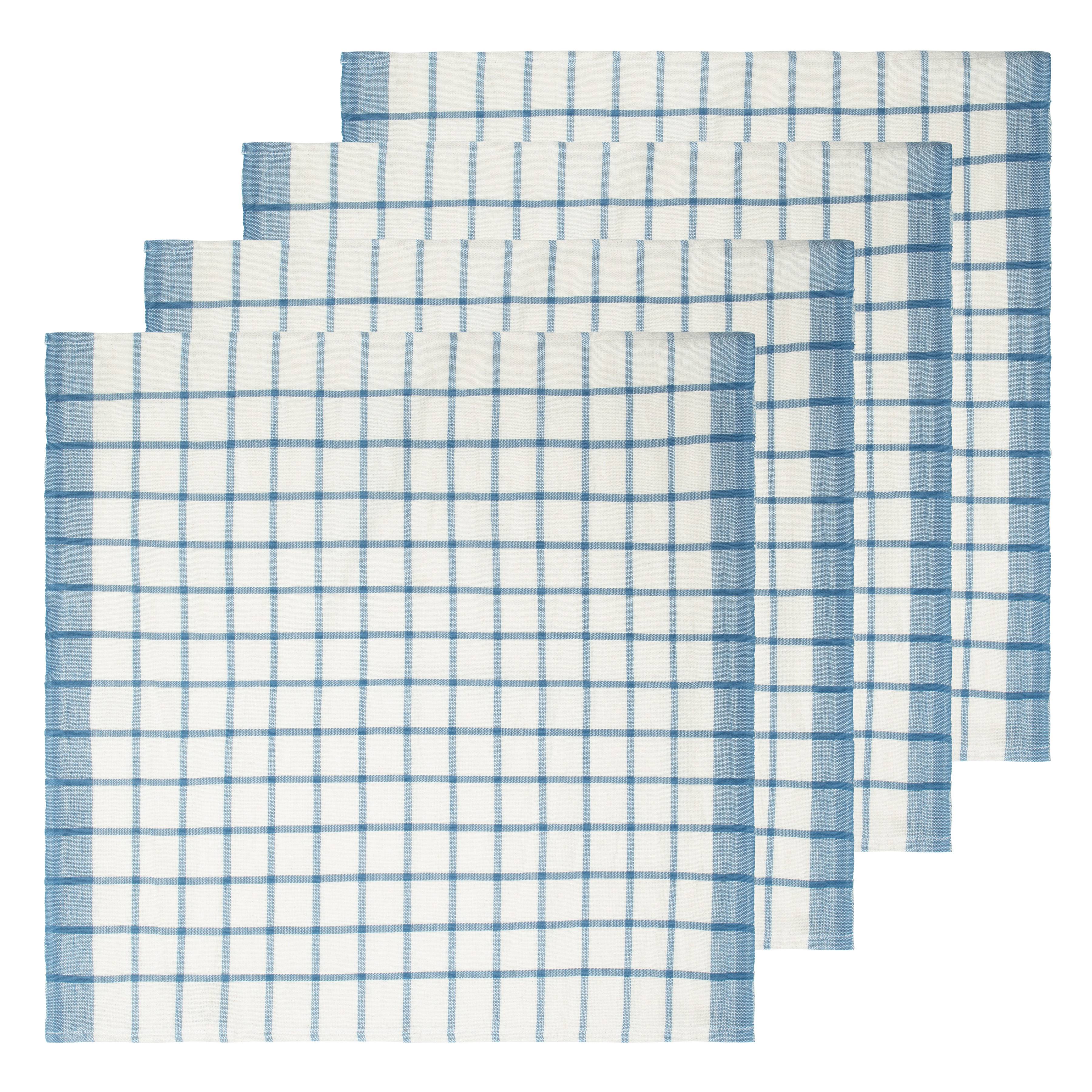 Windowpane - Napkins Blue & Natural 20x20 - Set of 4