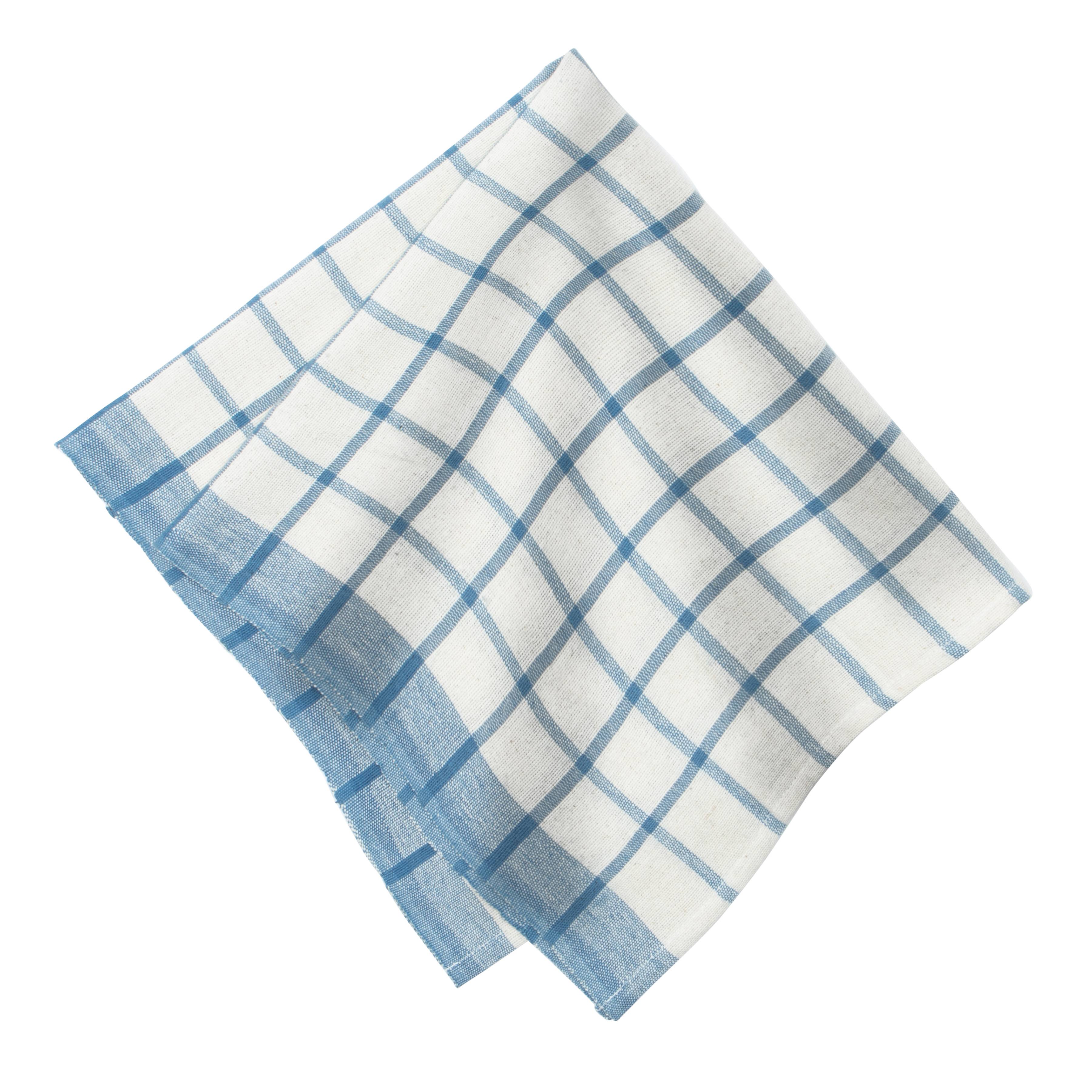 Windowpane - Napkins Blue & Natural 20x20 - Set of 4