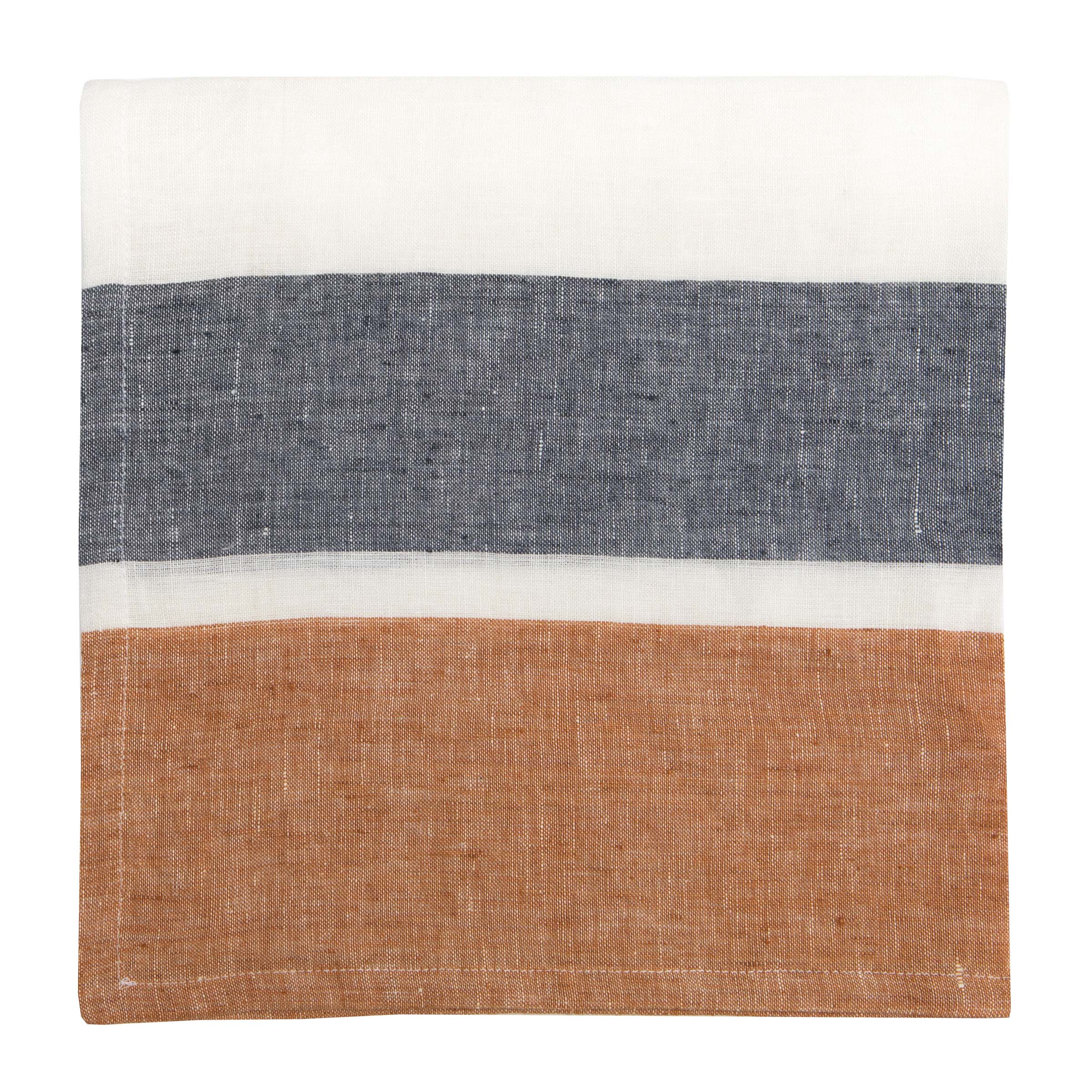 Bold Stripe Linen Rust Napkins, Set of 4