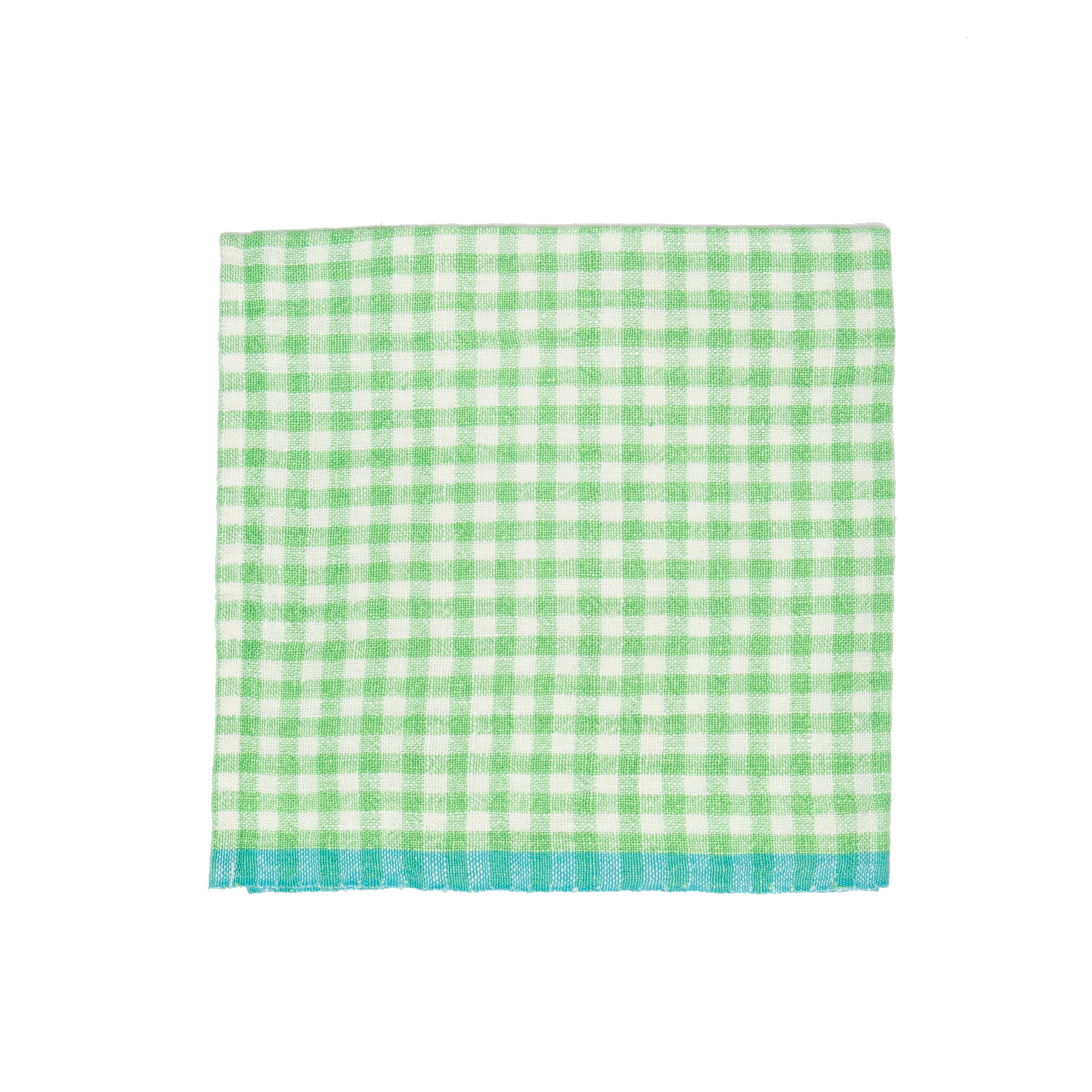 Two-Tone Gingham Lime & Aqua Napkins 20x20 - Set of 4