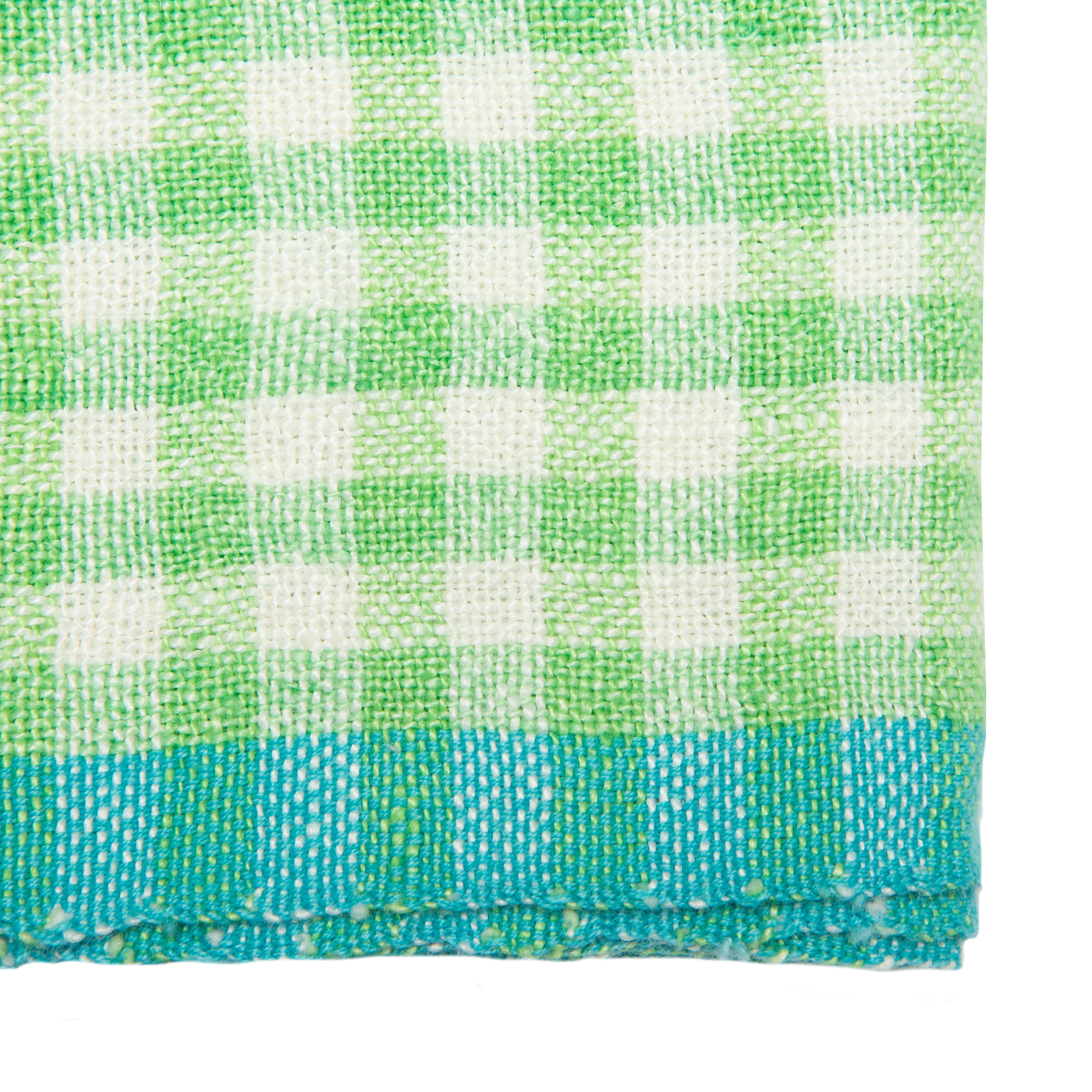 Two-Tone Gingham Lime & Aqua Napkins 20x20 - Set of 4