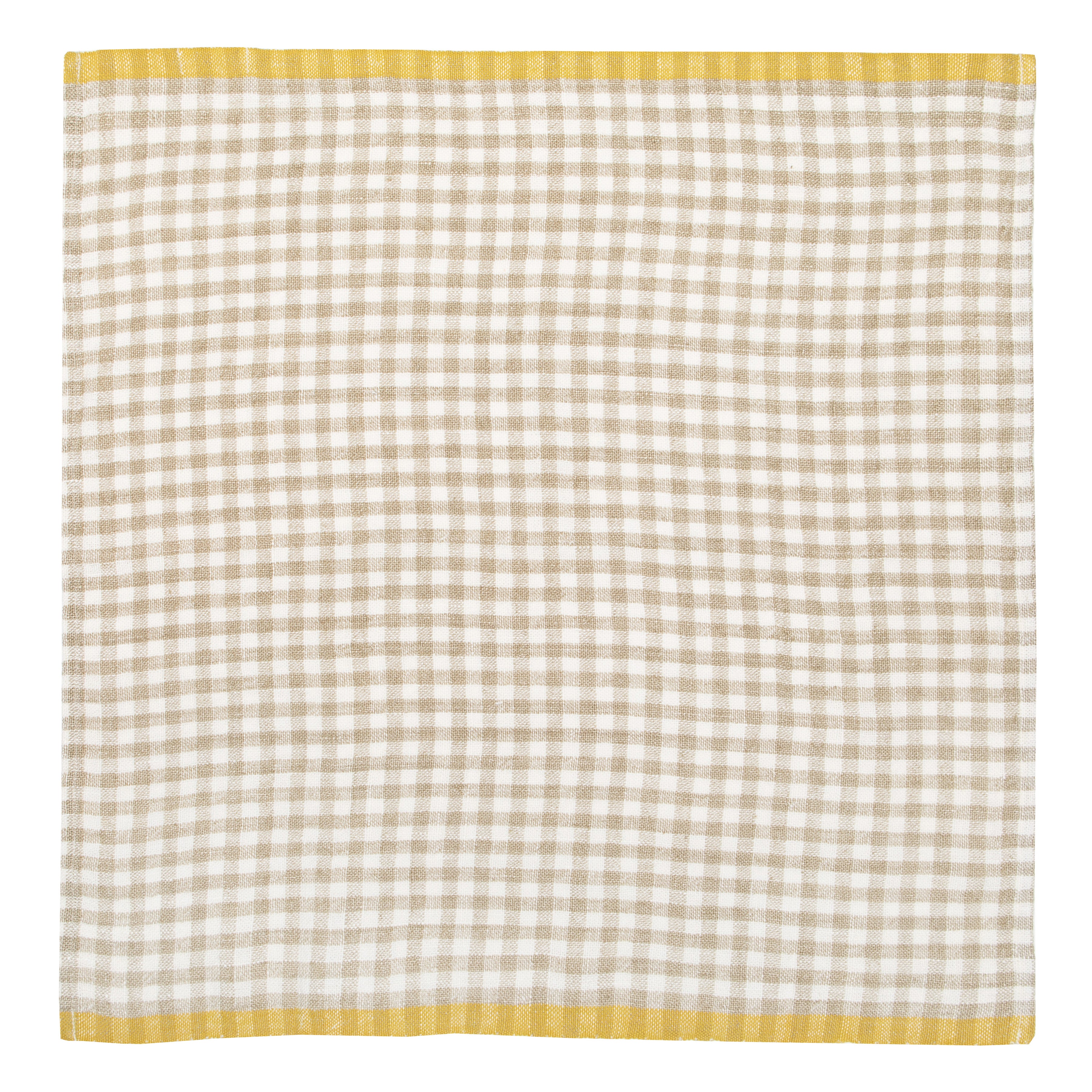 Two-Tone Gingham Natural & Dijon Napkins 20x20 - Set of 4