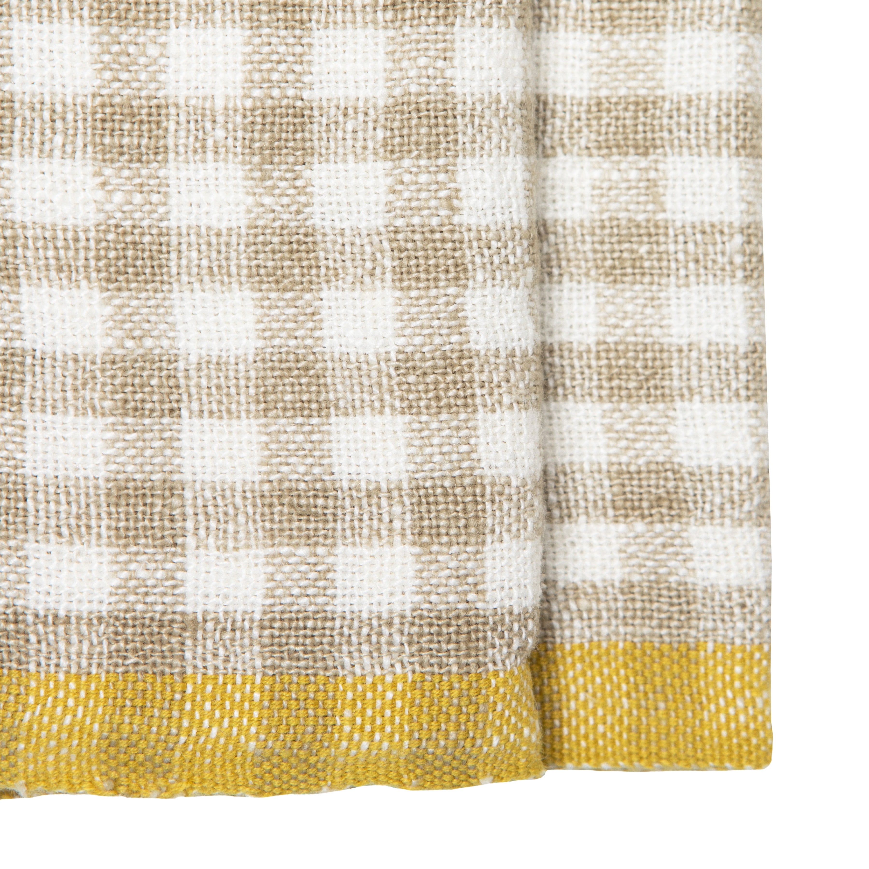 Two-Tone Gingham Natural & Dijon Napkins 20x20 - Set of 4